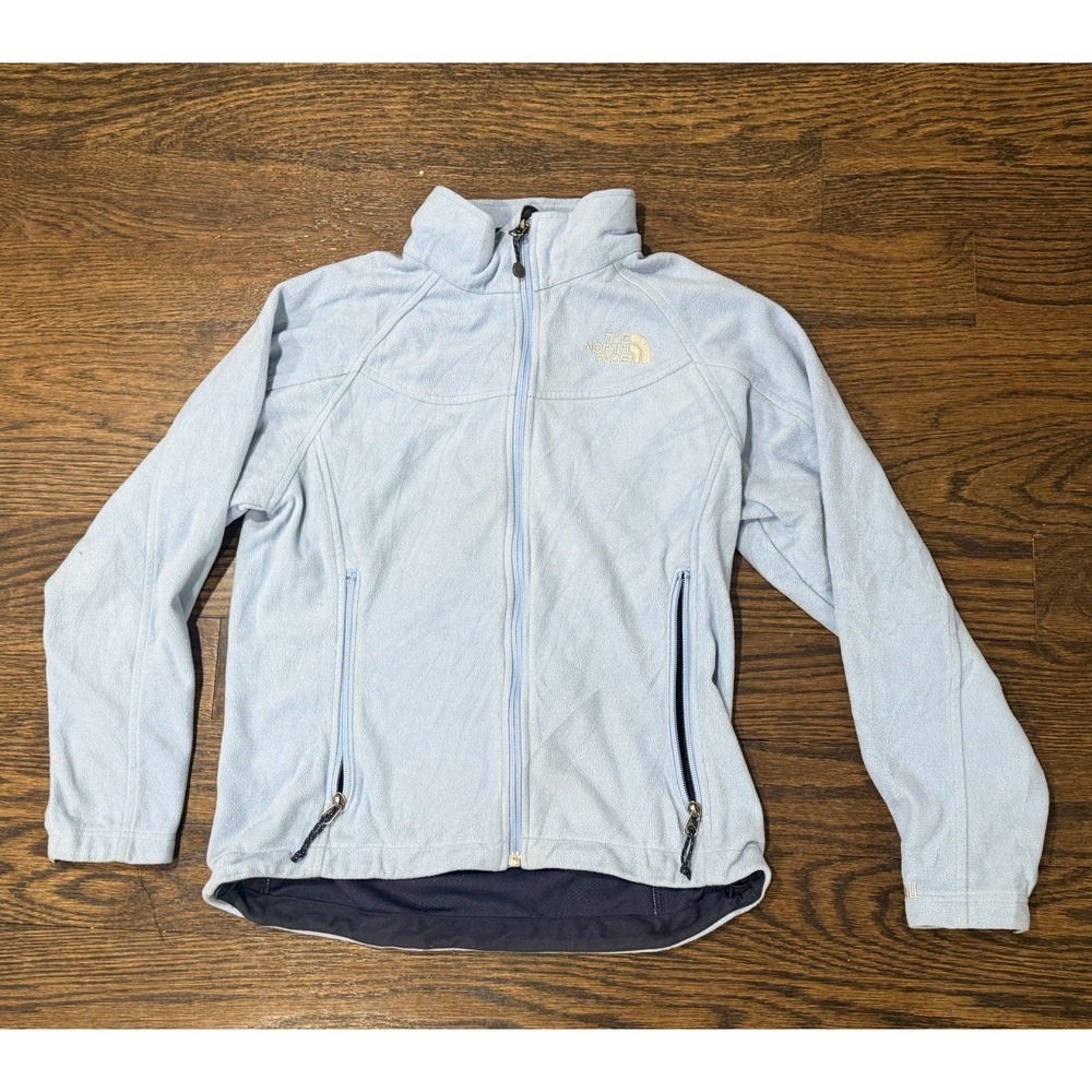 The North Face Windwall Jacket Womens Small Baby Blue Fleece Full Zip Up